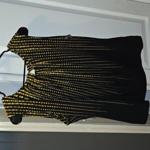 Calvin Klein Black and Gold Dot Pattern Blouse